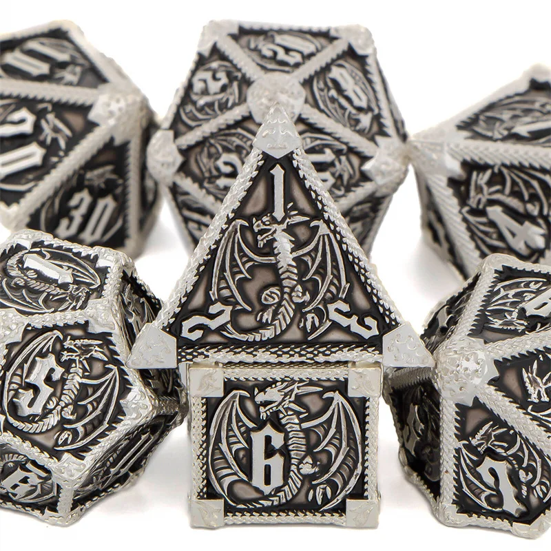 OUKELANWO 7 Pcs Metal DND Handmade Dice Set Dungeon And Dragon Polyhedral Dice Set RPG Role Playing Dice D20 D12 D10 D8 D6 D4
OUKELANWO 7 Pcs Metal DND Handmade Dice Set Dungeon And Dragon Polyhedral Dice Set RPG Role Playing Dice D20 D12 D10 D8 D6 D4