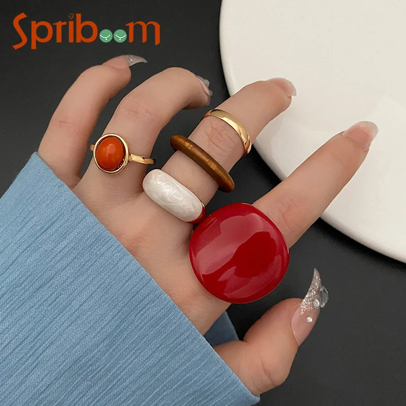 Retro Rings Set for Woman Red Green Resin Gold Color Ring Pink Butterfly Flower Enamel Jewelry Star Snake Geometric Accessories
Retro Rings Set for Woman Red Green Resin Gold Color Ring Pink Butterfly Flower Enamel Jewelry Star Snake Geometric Accessories