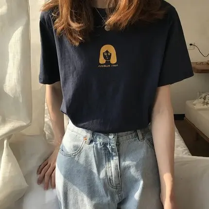 Simple Character Cartoon Printed Causal Loose Short Sleeve O-neck Sweet Cute Fresh Summer Women Top T-shirts
Simple Character Cartoon Printed Causal Loose Short Sleeve O-neck Sweet Cute Fresh Summer Women Top T-shirts