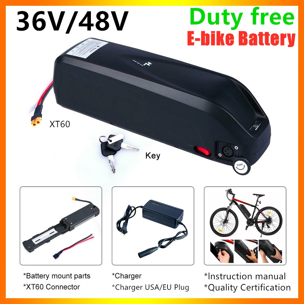 

E-bike Battery 48V 20AH 36V 30AH Electric Bike Lithium Ion 18650 Cells Pack Fit for Electric Bike 1000w Bafang Motor + Duty Free