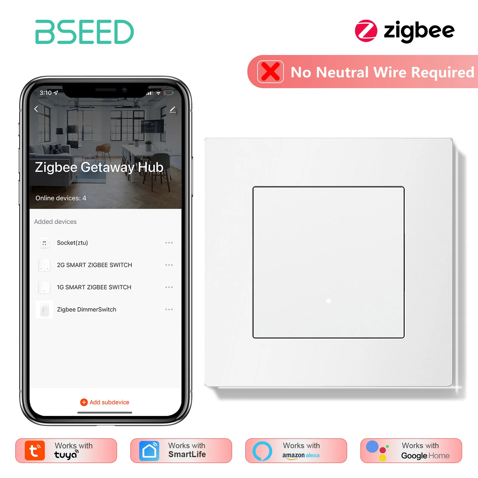 BSEED Умный механический выключатель света Zigbee
BSEED Умный механический выключатель света Zigbee