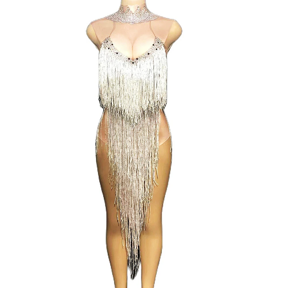 Fringes Bodysuit Women Backless Rhinestones Sleeveless Bodycon Nightclub Dance Show Wear Theatrical Costume Uniform Costumes
Fringes Bodysuit Women Backless Rhinestones Sleeveless Bodycon Nightclub Dance Show Wear Theatrical Costume Uniform Costumes
