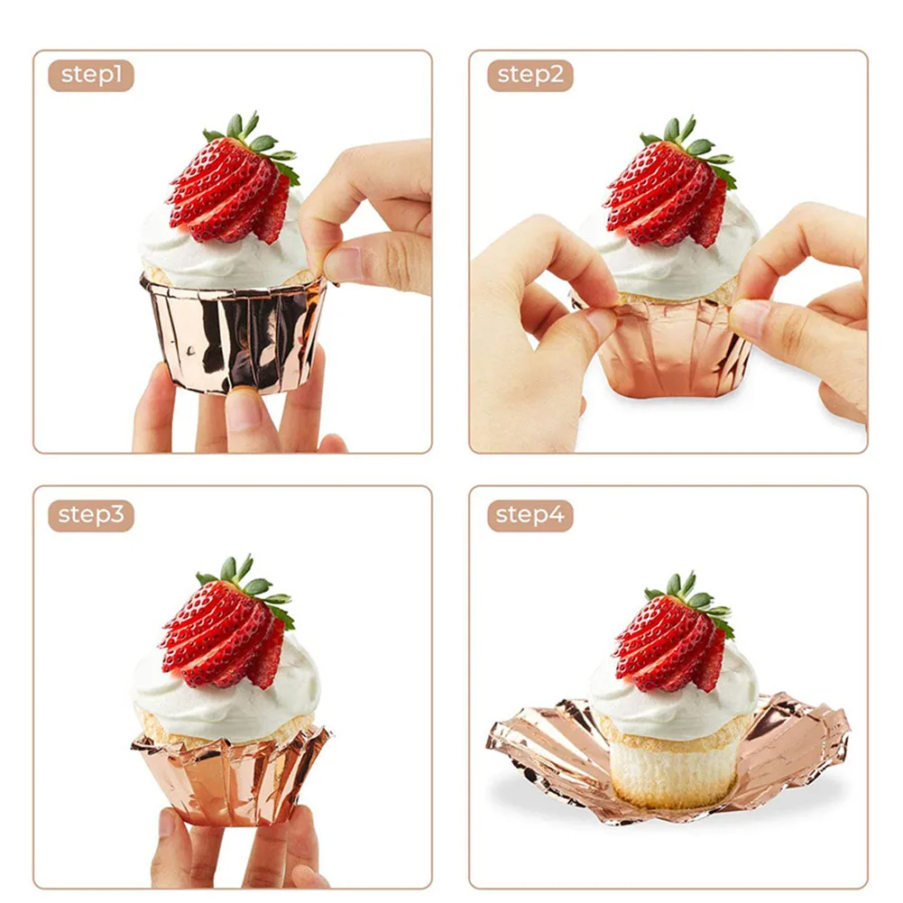 Paper Cups Cupcake Liners 50pcs/set Aluminum Foil Baking Cheesecake Cinnamon Rolls Creme Brulee For Wedding Party
Paper Cups Cupcake Liners 50pcs/set Aluminum Foil Baking Cheesecake Cinnamon Rolls Creme Brulee For Wedding Party