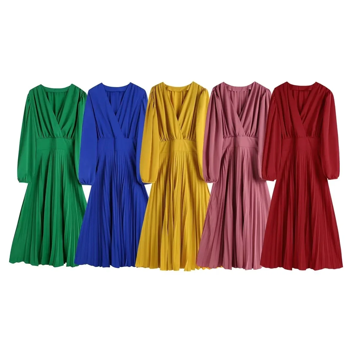 Clothland Women Chic Pleated Maxi Dress V Neck Long Sleeve High Waist Candy Color Basic Vintage Long Dresses Vestido QB477
Clothland Women Chic Pleated Maxi Dress V Neck Long Sleeve High Waist Candy Color Basic Vintage Long Dresses Vestido QB477