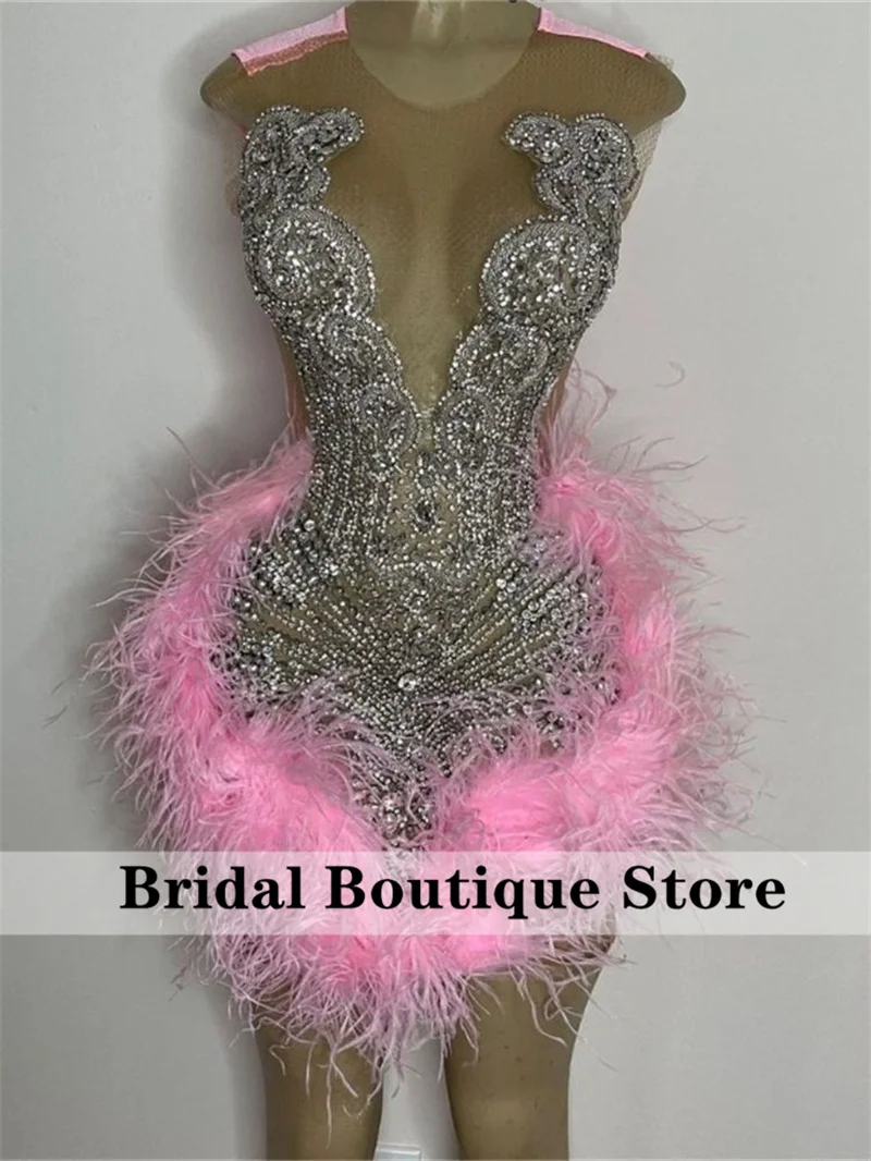 Sexy Sparkly Silver Diamonds Pink Prom Dress 2023 Sheer Mesh Glitter Crystals Rhinestone Beads Feathers Birthday Party Gowns
Sexy Sparkly Silver Diamonds Pink Prom Dress 2023 Sheer Mesh Glitter Crystals Rhinestone Beads Feathers Birthday Party Gowns