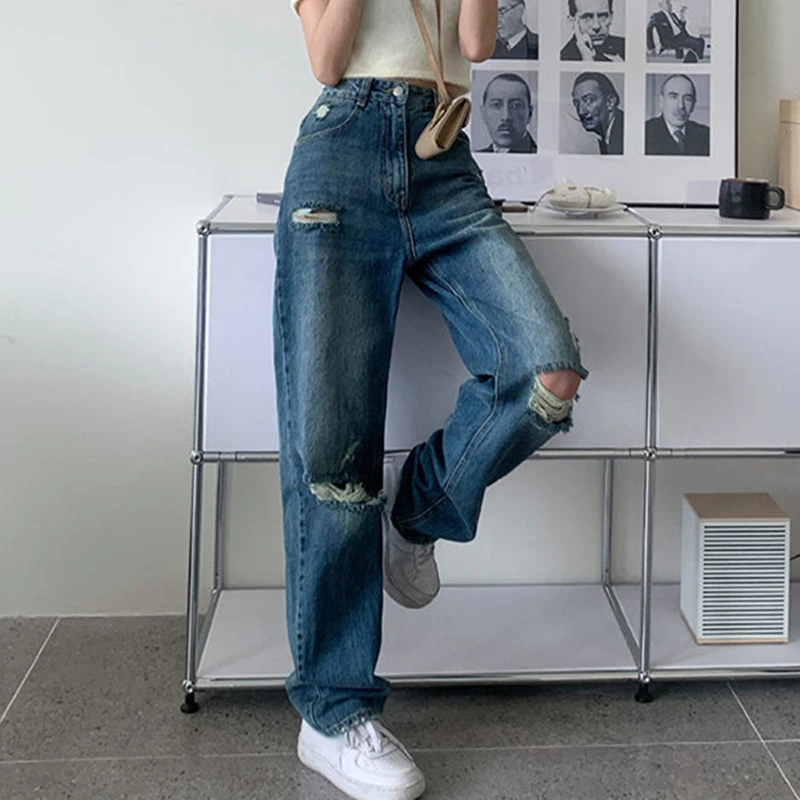 Jeans Women Wide Leg High Waist Streetwear Vintage Washed Retro Summer Thin Loose New All-match Fashion Female Trousers Korean
Jeans Women Wide Leg High Waist Streetwear Vintage Washed Retro Summer Thin Loose New All-match Fashion Female Trousers Korean