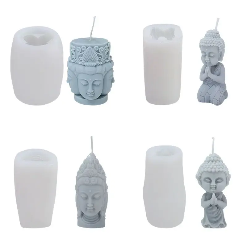 

Силиконовая форма в виде свечи в стиле Будды для самостоятельного изготовления украшений для ароматерапии, свечей, мыла, инструмент для изг...