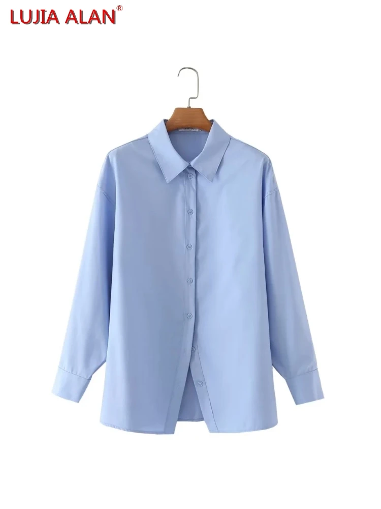 Women Single Breasted Front Slit Shirts Hot Sale Female Long Sleeve Blouse Casual Loose Tops Streetwear LUJIA ALAN B806
Women Single Breasted Front Slit Shirts Hot Sale Female Long Sleeve Blouse Casual Loose Tops Streetwear LUJIA ALAN B806