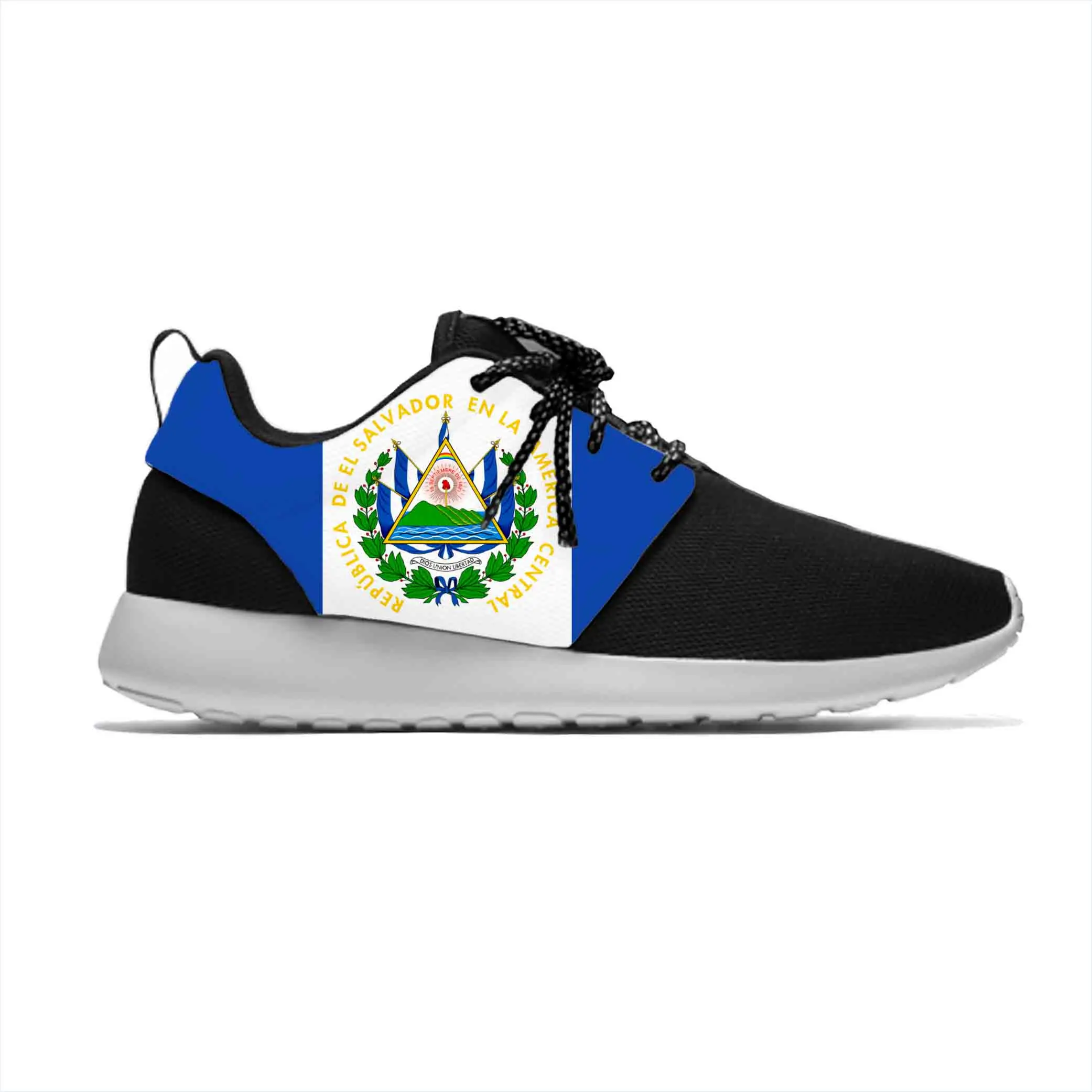 

El Salvador Salvadoran Flag Patriotic Pride Funny Sport Running Shoes Casual Breathable Lightweight 3D Print Men Women Sneakers