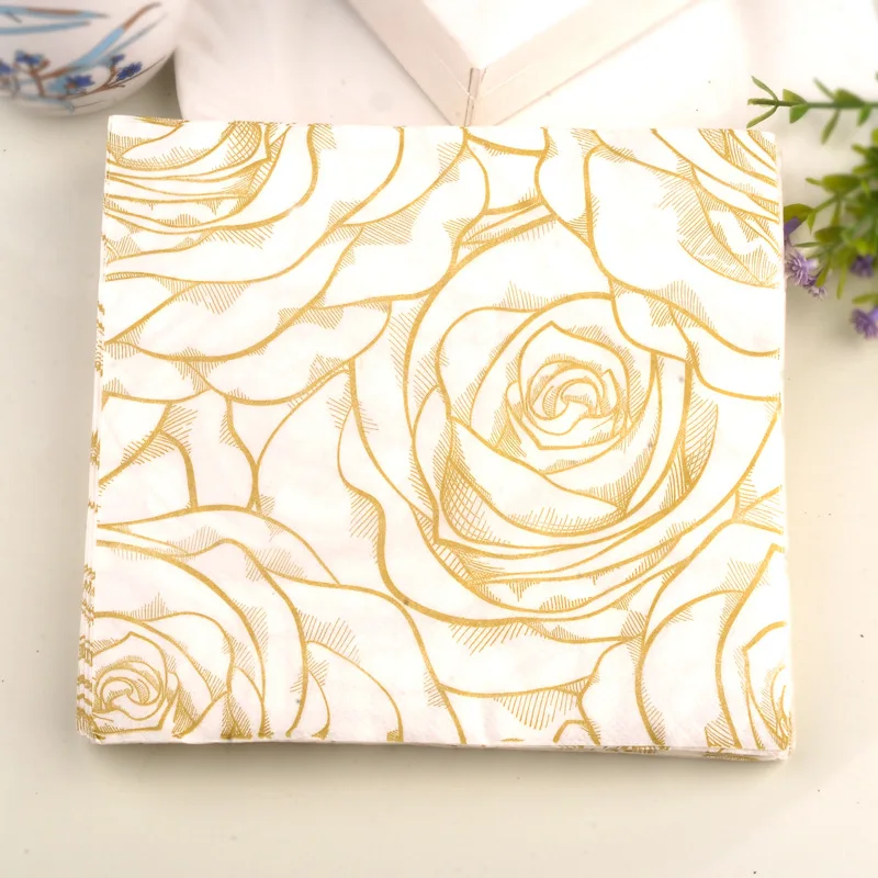 20Pcs/Pack Disposable Party Tableware Golden Rose Floral Flower Theme Paper Napkins Festive Party Tissue Napkins Decoration
20Pcs/Pack Disposable Party Tableware Golden Rose Floral Flower Theme Paper Napkins Festive Party Tissue Napkins Decoration