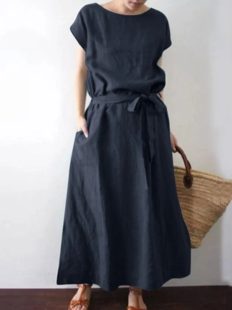 Модное свободное удобное платье с коротким рукавом, женское однотонное платье из хлопка и льна с круглым вырезом, Повседневный пуловер на ш...
Модное свободное удобное платье с коротким рукавом, женское однотонное платье из хлопка и льна с круглым вырезом, Повседневный пуловер на ш...