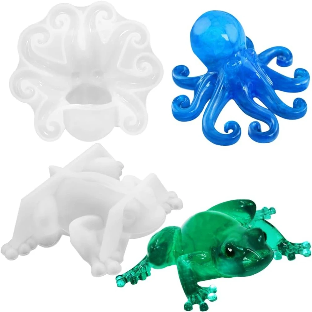 2 Pcs Octopus Frog Resin Molds DIY Handmake 3D Animals Home Decor Desktop Ornament Silicone Mold
2 Pcs Octopus Frog Resin Molds DIY Handmake 3D Animals Home Decor Desktop Ornament Silicone Mold
