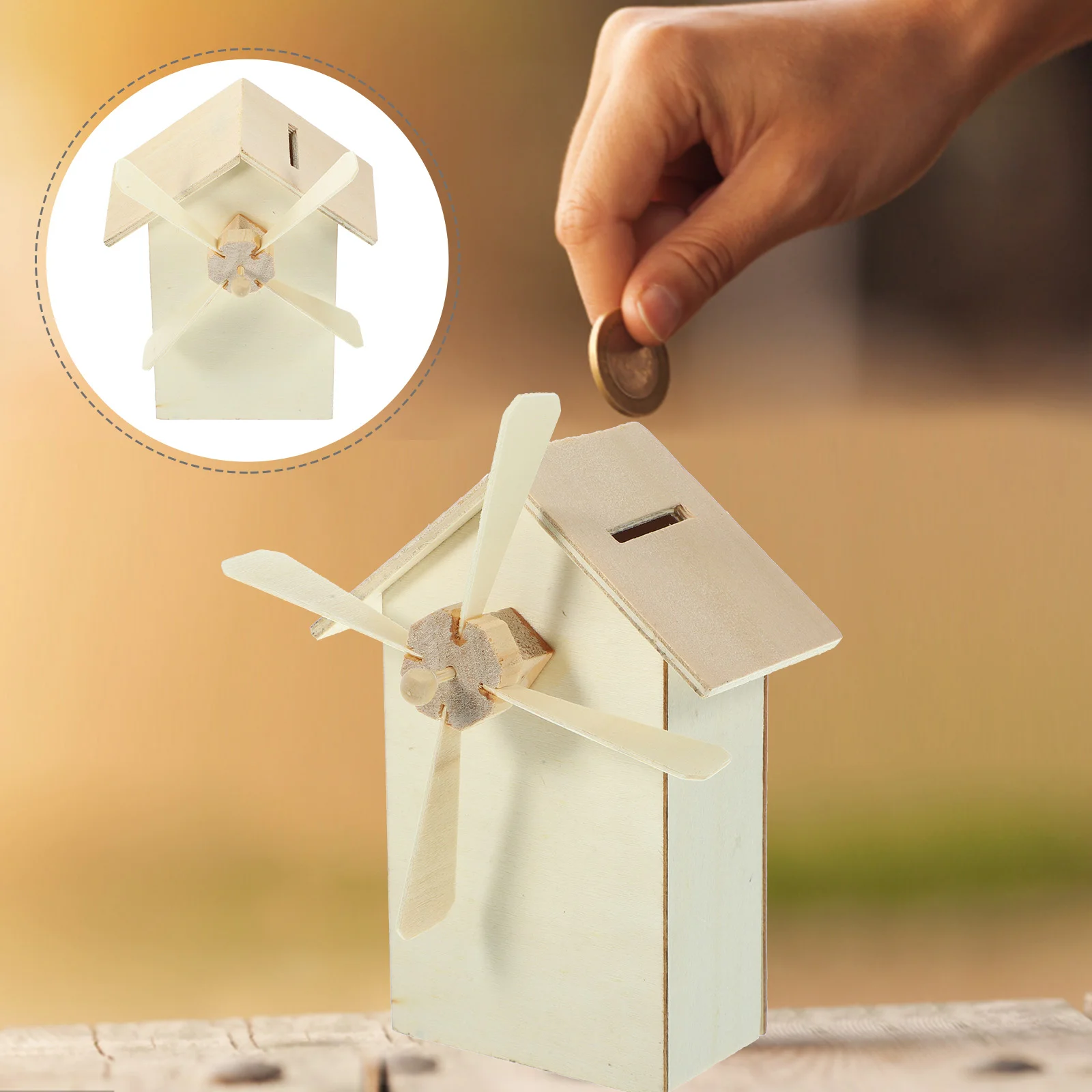 2 Pcs DIY Piggy Bank Kids Toy Children Painting Windmill House Change Box Wood Saving Wooden Coin
2 Pcs DIY Piggy Bank Kids Toy Children Painting Windmill House Change Box Wood Saving Wooden Coin