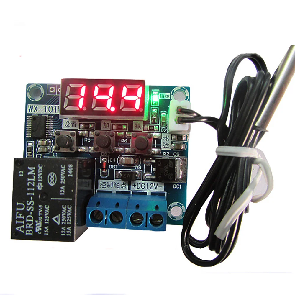 WX-101W LED Digital Thermostat Temperature Control Switch Board Module Temperature Controller Waterproof Sensor 1 Channel Relay
WX-101W LED Digital Thermostat Temperature Control Switch Board Module Temperature Controller Waterproof Sensor 1 Channel Relay