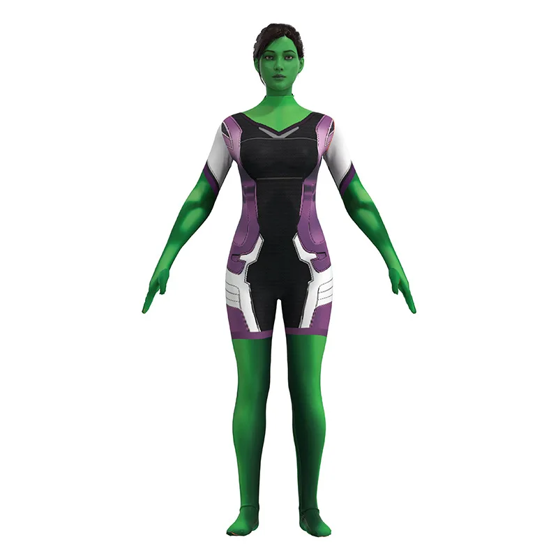 

Superhero Jennifer Susan Walters Cosplay Jumpsuits Costume She-Hulk Women Halloween Party Tights Bodysuit Zentai Suit