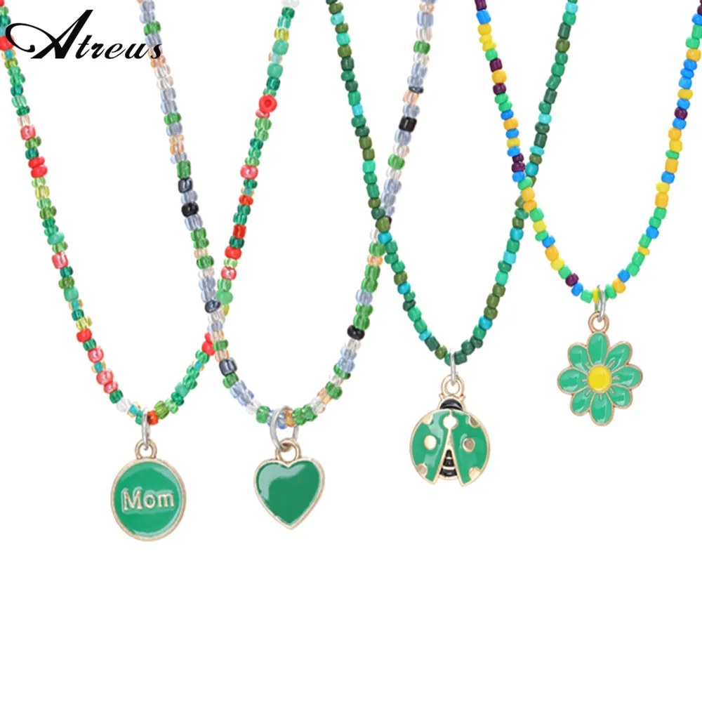 Mother's Day Gift Jewelry Necklace Mom Letter Pendant Necklace Green Seed Beads Strand Chain Necklace Women's Summer Choker
Mother's Day Gift Jewelry Necklace Mom Letter Pendant Necklace Green Seed Beads Strand Chain Necklace Women's Summer Choker
