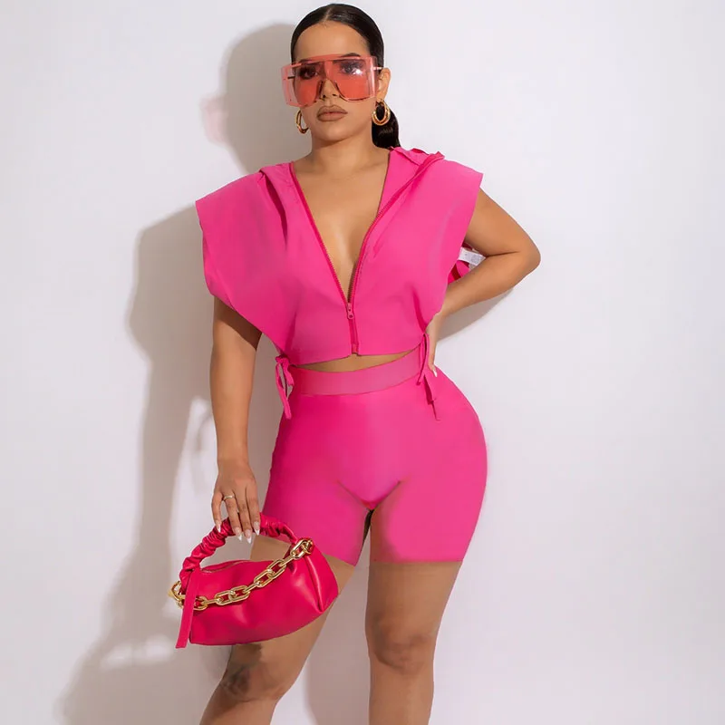Streetwear Summer Clothes for Womens Two Peice Sets Sporty Fitness Hooded Crop Top and Shorts Sets Casual Joggers Tracksuit
Streetwear Summer Clothes for Womens Two Peice Sets Sporty Fitness Hooded Crop Top and Shorts Sets Casual Joggers Tracksuit