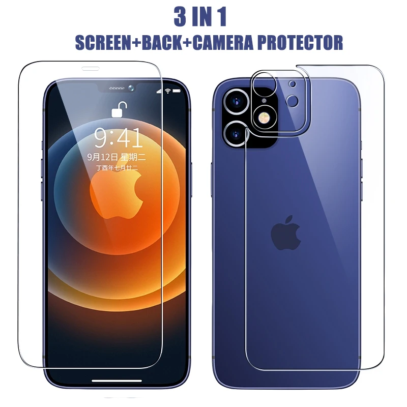 3in1 Front Back Lens Camera Protective Tempered Glass For iPhone 13 12 Mini 11 Pro Max Full Cover Screen Protector HD Clear Film
3in1 Front Back Lens Camera Protective Tempered Glass For iPhone 13 12 Mini 11 Pro Max Full Cover Screen Protector HD Clear Film