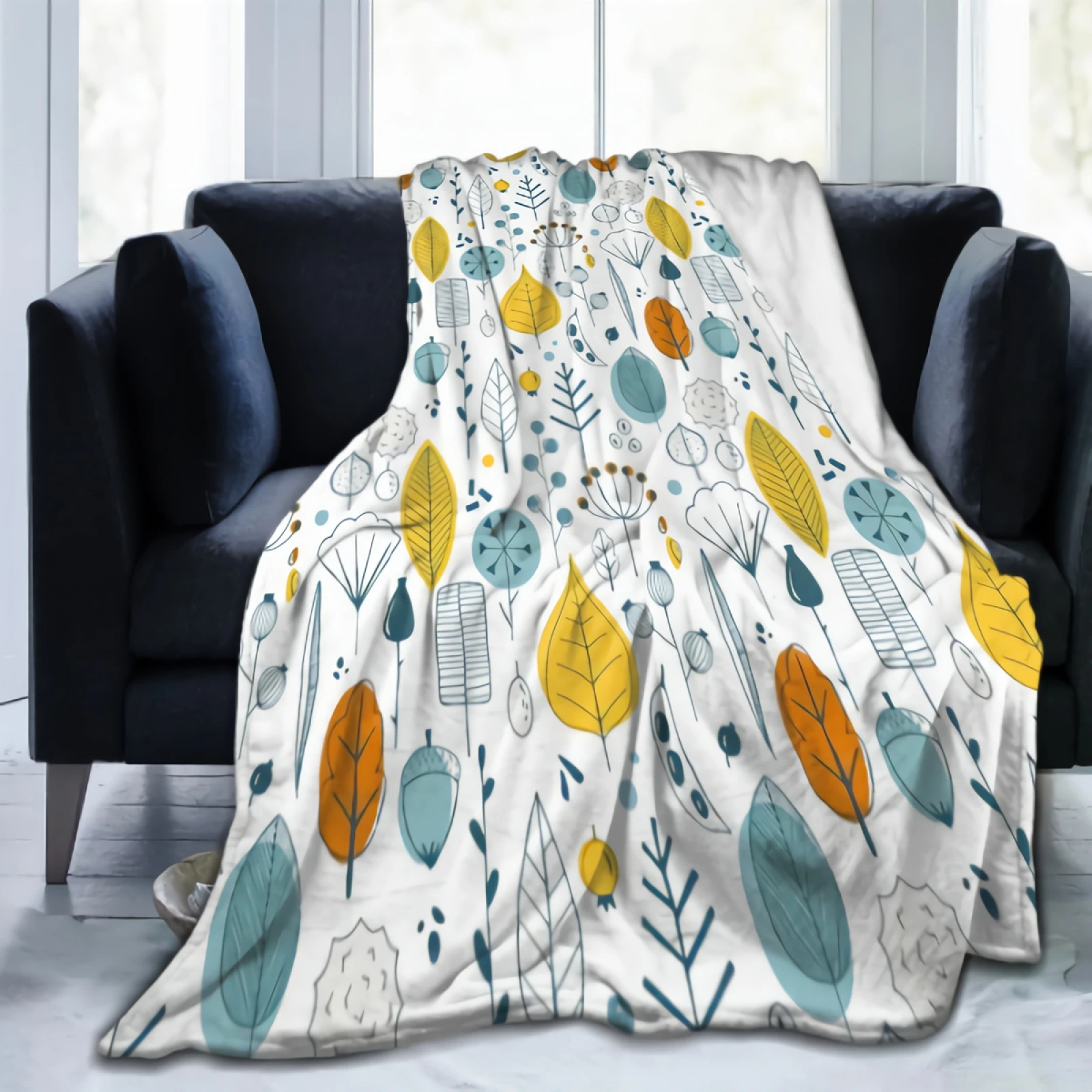 Simple Autumn Pattern With Leaves Seeds And Berries Throw Blanket 50"x40" for Kids Soft Warm Lightweight Fleece Plush Blanket
Simple Autumn Pattern With Leaves Seeds And Berries Throw Blanket 50"x40" for Kids Soft Warm Lightweight Fleece Plush Blanket