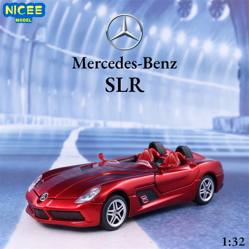 

1:32 Benz SLR Convertible Sports car Simulation Diecast Metal Alloy Model car Sound Light Pull Back Collection Kids Toy Gift A86