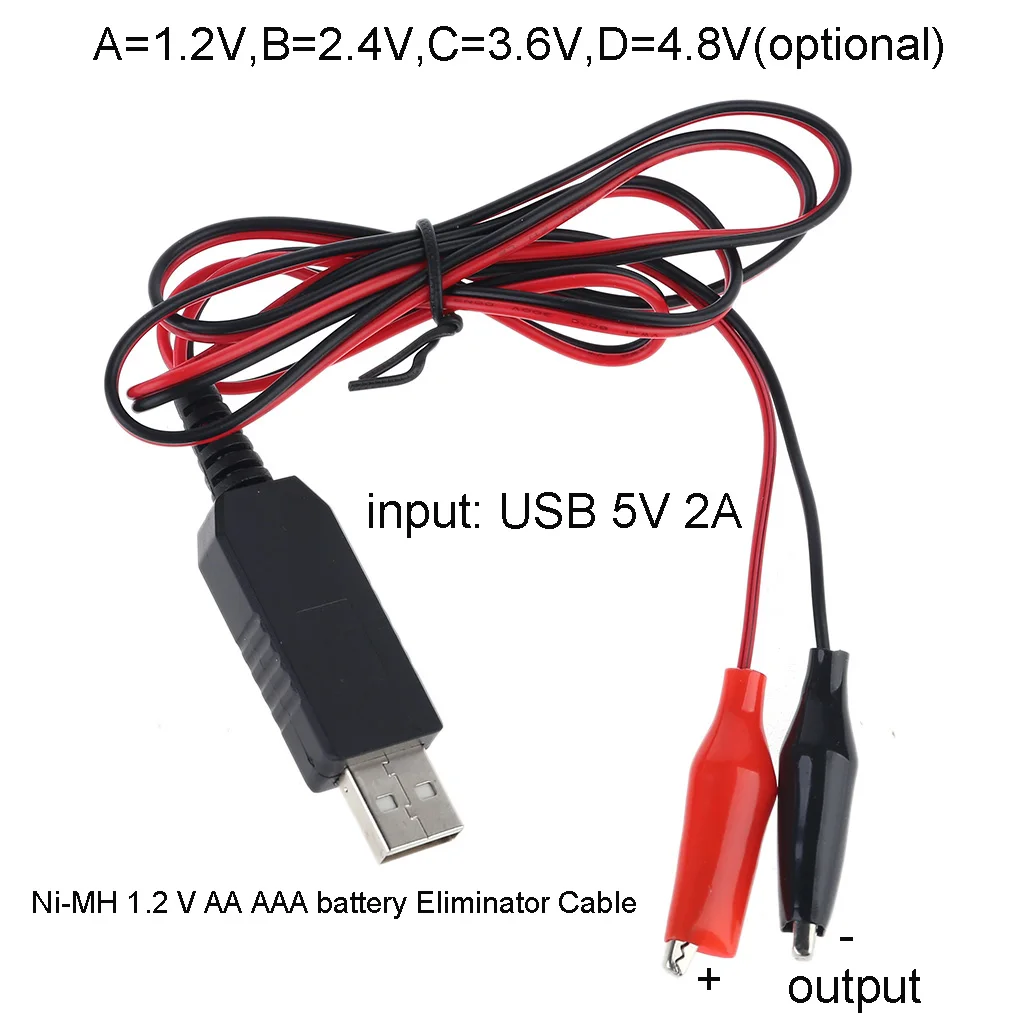 USB 5V to 1.2V 2.4V 3.6V 4.8V Power Supply Eliminate Cord Replace 1-4pcs 1.2V Ni-MH NiCd AA AAA C D Cell Rechargeable Battery
USB 5V to 1.2V 2.4V 3.6V 4.8V Power Supply Eliminate Cord Replace 1-4pcs 1.2V Ni-MH NiCd AA AAA C D Cell Rechargeable Battery
