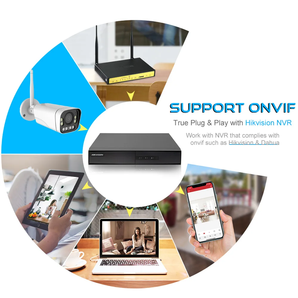 Беспроводная IP-камера с Wi-Fi 4K 8 Мп IMX415 Hikvision совместимая полноцветная функцией
