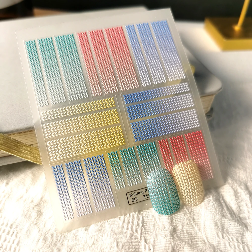 Knitting Pattern Gradient Stripe 5D Nail Decals Manicure Accessories For Nail Art TS007
Knitting Pattern Gradient Stripe 5D Nail Decals Manicure Accessories For Nail Art TS007