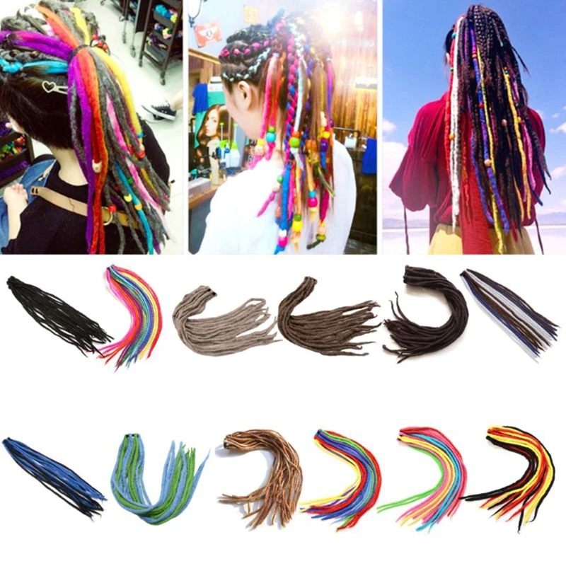 Dreadlock Extensions for Women/Men Synthetic Handmade Dread Extension Long Single Ended Hippie Style Reggae Hair
Dreadlock Extensions for Women/Men Synthetic Handmade Dread Extension Long Single Ended Hippie Style Reggae Hair