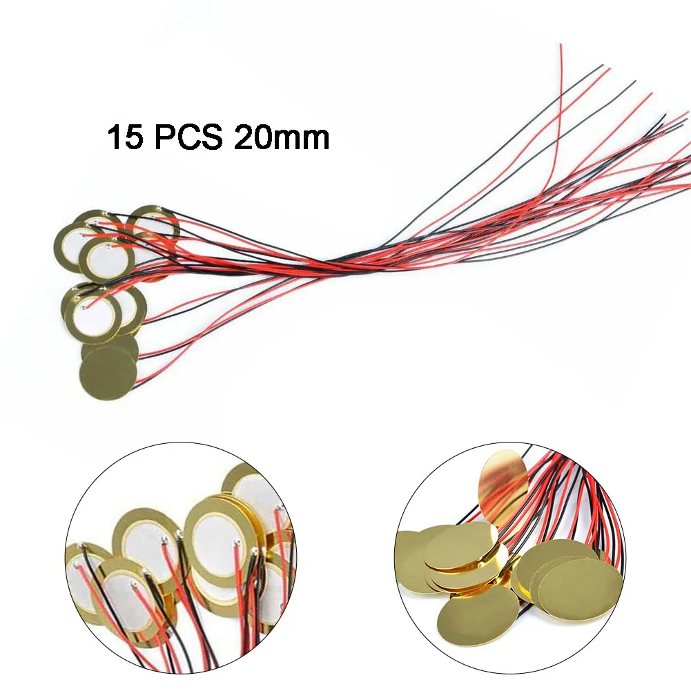 15pcs Piezo Discs Size Piezo Pickup Plate Diameter 20mm Thick 0.4mm 5.6+/-0.5 KHz 50000PF +/- 30% Guitar Accessories
15pcs Piezo Discs Size Piezo Pickup Plate Diameter 20mm Thick 0.4mm 5.6+/-0.5 KHz 50000PF +/- 30% Guitar Accessories