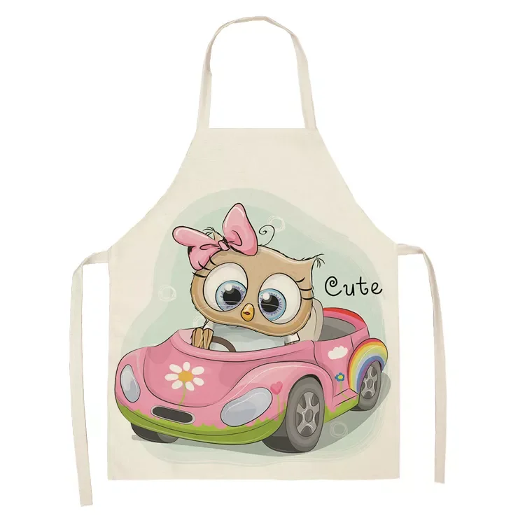 New Owl Flower Cartoon Pattern Printed Cotton and Linen Female Apron Household Daily Kitchen Cooking and Baking Oil-proof Bib
New Owl Flower Cartoon Pattern Printed Cotton and Linen Female Apron Household Daily Kitchen Cooking and Baking Oil-proof Bib