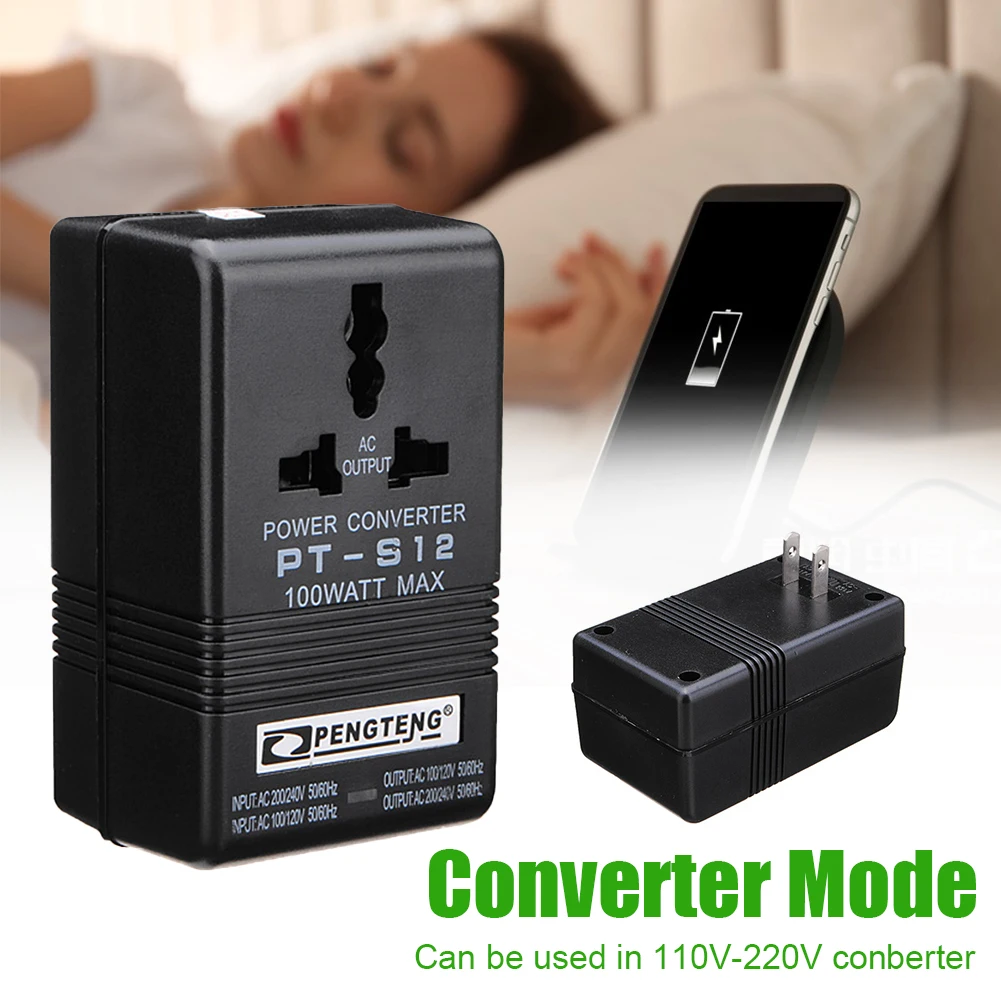 100W Voltage Converter Step Up and Down AC 110V/120V to 220V/240V 2-Way Voltage Transformer Power Converter Adapter 220V to 110V
100W Voltage Converter Step Up and Down AC 110V/120V to 220V/240V 2-Way Voltage Transformer Power Converter Adapter 220V to 110V