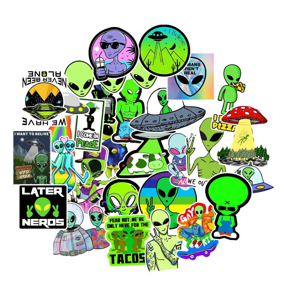 10/30/50pcs Alien Cartoon Stickers Creative Funny Computer Notebook Water Cup Trolley Case Laptop Waterproof Decal Decor Sticker
10/30/50pcs Alien Cartoon Stickers Creative Funny Computer Notebook Water Cup Trolley Case Laptop Waterproof Decal Decor Sticker