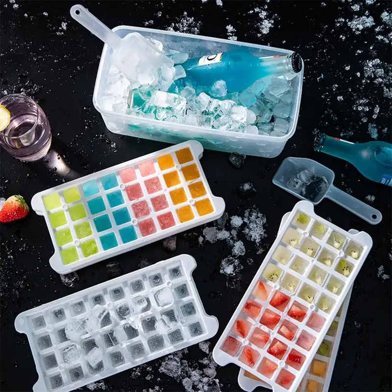 Soft Bottom Silicone Ice Tray Ice Box Frozen Ice Cube Cold Drink Mold 28L Ice Box With 3 Layers 96 Compartments Freshkeeping
Soft Bottom Silicone Ice Tray Ice Box Frozen Ice Cube Cold Drink Mold 28L Ice Box With 3 Layers 96 Compartments Freshkeeping