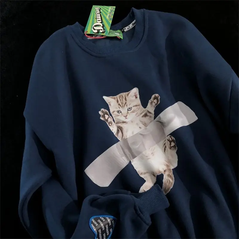 Animal Cat Print Crewneck Sweatshirt Women Long Sleeve Loose Korean Harajuku Cartoon Japanese Student Autumn Winter Pullovers
Animal Cat Print Crewneck Sweatshirt Women Long Sleeve Loose Korean Harajuku Cartoon Japanese Student Autumn Winter Pullovers