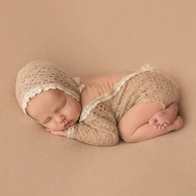 Knitting Mohair Photography Props Baby Outfits with Headwear Romper Skin-Friendly Dress for Newborns 2Pieces Dropshipping