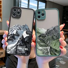 Aesthetic Brush Strokes Snow Mountain Phone Cases For iPhone X XR XS 15 14 13 12 11 Pro Max 7 8 Plus SE2 Luxury Shockproof Cover