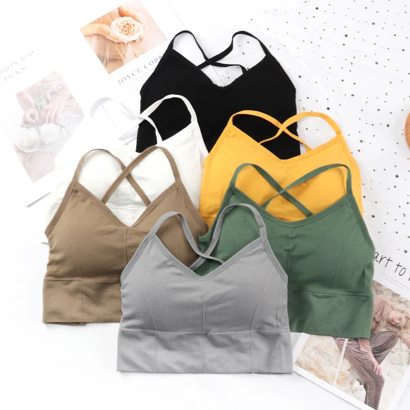 Wireless Crop Top Ribbed Seamless Sexy Lingerie Sleeveless Underwear Solid Color Breathable Camisole Lntimates Sport Bras Women
Wireless Crop Top Ribbed Seamless Sexy Lingerie Sleeveless Underwear Solid Color Breathable Camisole Lntimates Sport Bras Women