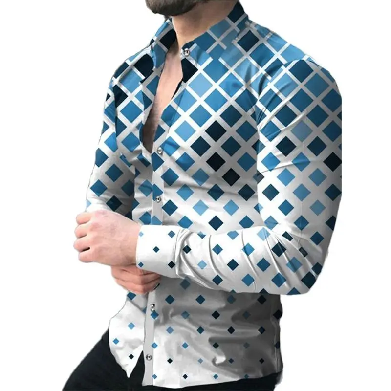 New Autumn Fashion Social Men Shirts Turn-down Collar Buttoned Shirt Casual Lattice Print Long Sleeve Tops Mens Clothes Cardigan
New Autumn Fashion Social Men Shirts Turn-down Collar Buttoned Shirt Casual Lattice Print Long Sleeve Tops Mens Clothes Cardigan