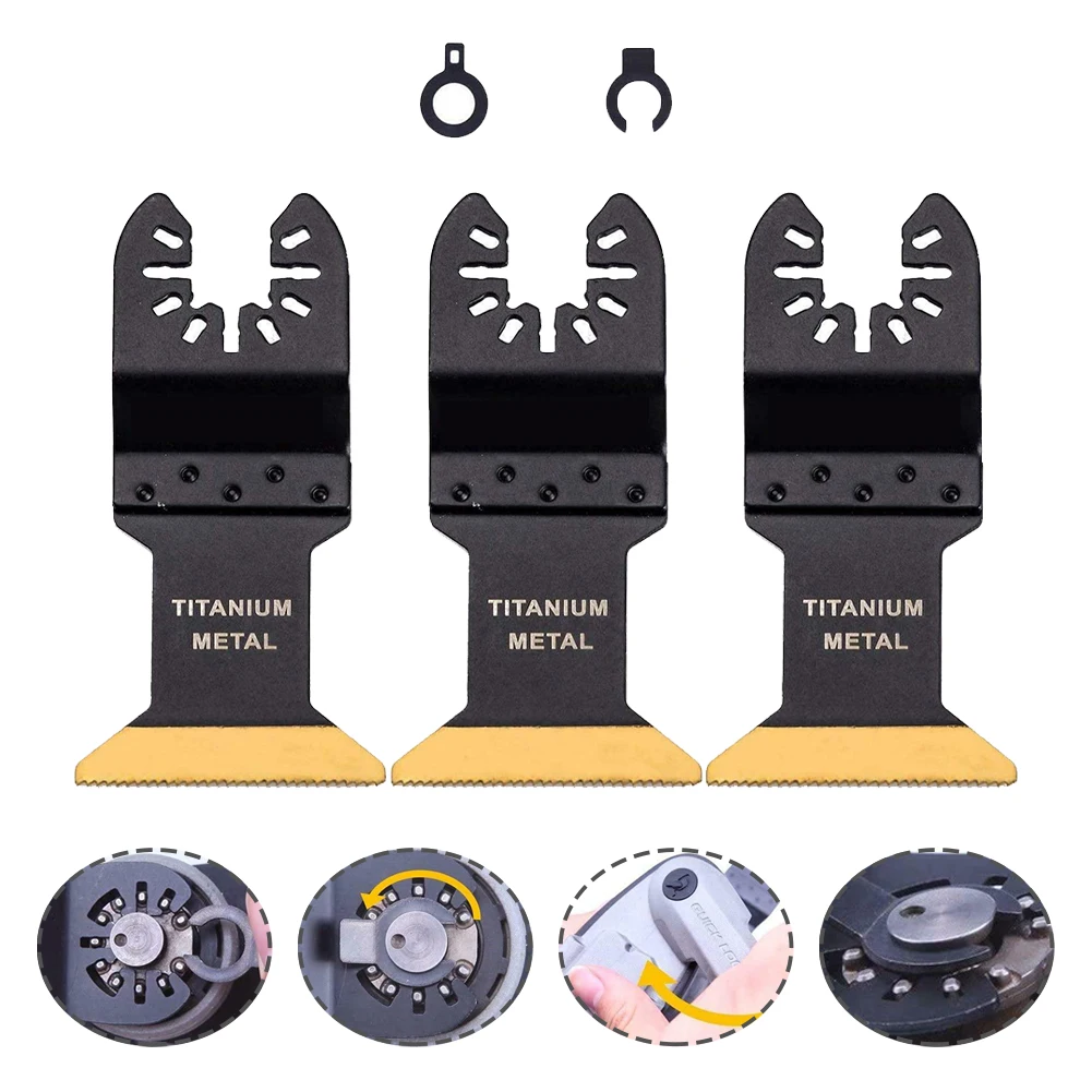 3pcs Titanium Coated Bi-metal Oscillating Multitool Multi-Function Saw Blade For Wood Metal Plastic Cutting
3pcs Titanium Coated Bi-metal Oscillating Multitool Multi-Function Saw Blade For Wood Metal Plastic Cutting