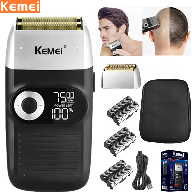 

Kemei Electric Shaver Clipper For Men Electric Razor Electric Beard Trimmer Waterproof Reciprocating shaving machine Hair cut