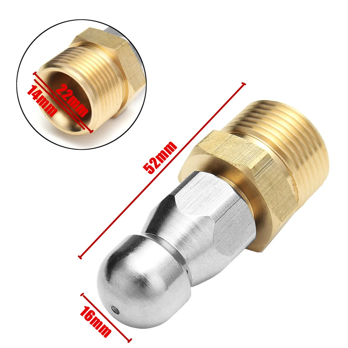 Pressure Washer Drain Sewer Cleaning Pipe Jetter Spray Quick Plug Drain Hose Nozzle Tools M22 F14 1 Front 3 Rear
Pressure Washer Drain Sewer Cleaning Pipe Jetter Spray Quick Plug Drain Hose Nozzle Tools M22 F14 1 Front 3 Rear