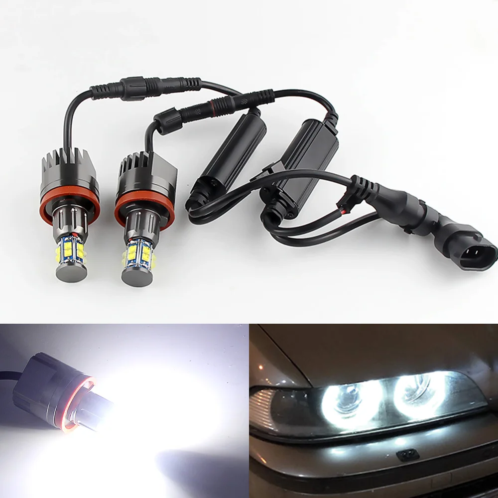 Светодиодные фары ангельские глазки Canbus для BMW E60 E61 E63 X5 E70 X6 E71 E90 E91 E92 E93 M3 E89 E82 E87 H8 2
