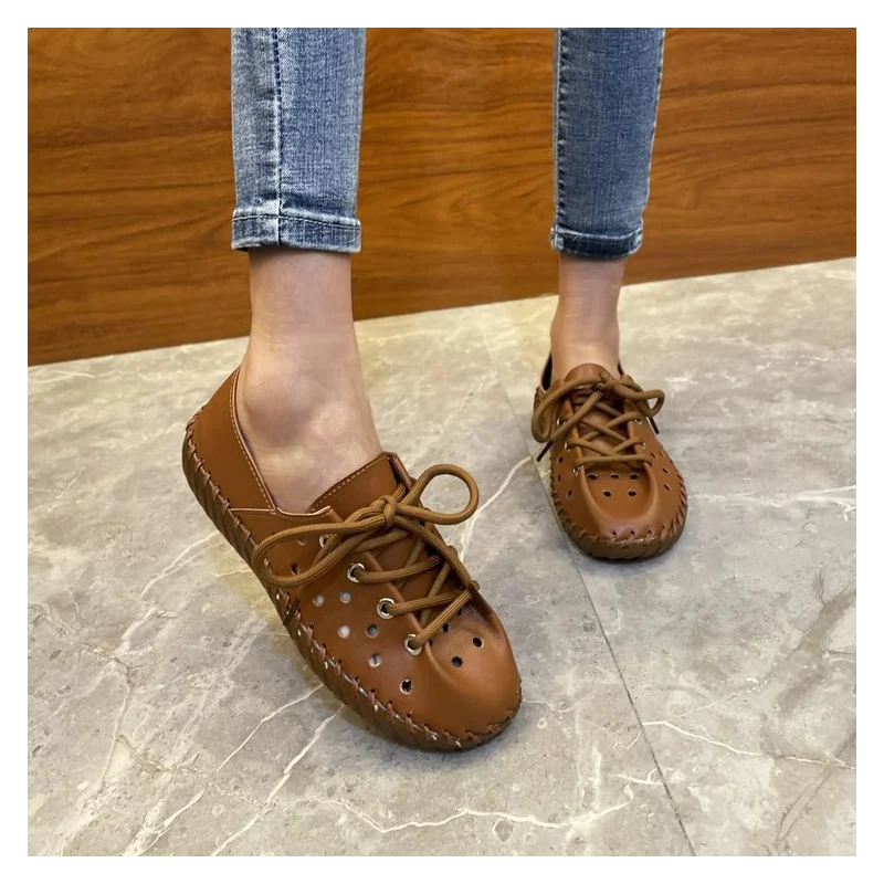 Large Size Casual Single Shoes Female Retro Personality Pleated Lacing Hollow Breathable Thick Bottom Women‘s Shoes
Large Size Casual Single Shoes Female Retro Personality Pleated Lacing Hollow Breathable Thick Bottom Women‘s Shoes