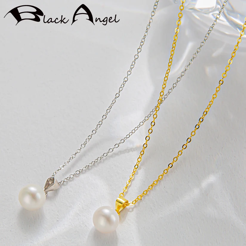 BLACK ANGEL 925 Sterling Silver Necklace Simple Design Natural Freshwater White Pearl Pendant Jewelry for Women Girlfriend Gifts
BLACK ANGEL 925 Sterling Silver Necklace Simple Design Natural Freshwater White Pearl Pendant Jewelry for Women Girlfriend Gifts