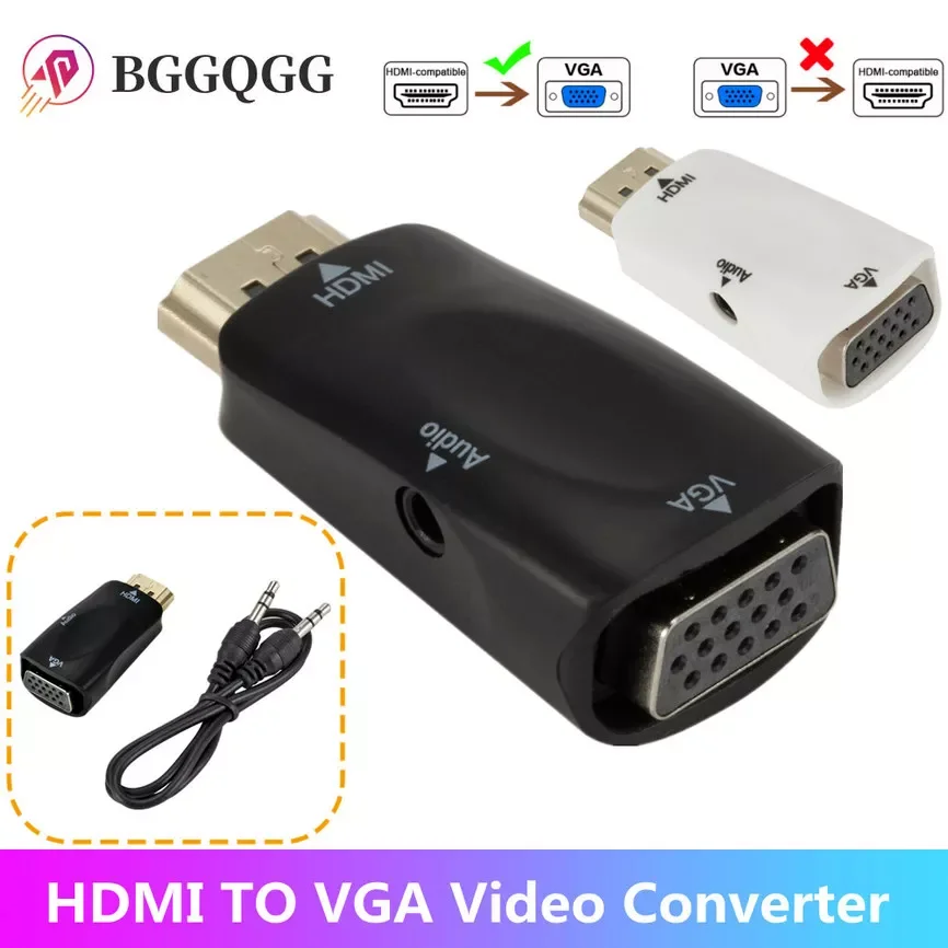 HDMI-compatible to VGA Cable Converter Male To Famale HD2VGA Converter Adapter 3.5 mm Jack Audio HD 1080P For PC Laptop Tablet
HDMI-compatible to VGA Cable Converter Male To Famale HD2VGA Converter Adapter 3.5 mm Jack Audio HD 1080P For PC Laptop Tablet