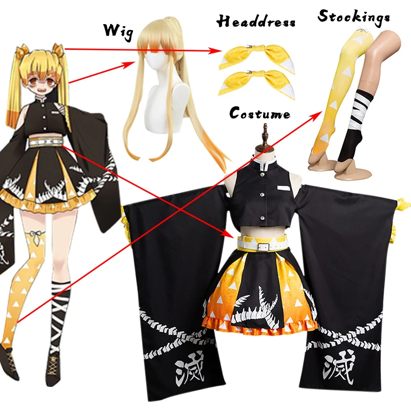Anime Demon Slayer Cosplay Agatsuma Zenitsu Cosplay Costume Women Kimono Outfits Halloween Carnival Suit Custom Made
Anime Demon Slayer Cosplay Agatsuma Zenitsu Cosplay Costume Women Kimono Outfits Halloween Carnival Suit Custom Made