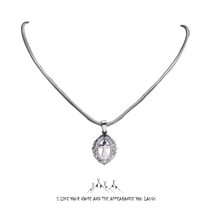 Catholic Cross Stainless Steel Snake Chain Necklace for Woman Silver Color Rhinestone Choker Pendants Necklaces Jewelry N8053S05
Catholic Cross Stainless Steel Snake Chain Necklace for Woman Silver Color Rhinestone Choker Pendants Necklaces Jewelry N8053S05