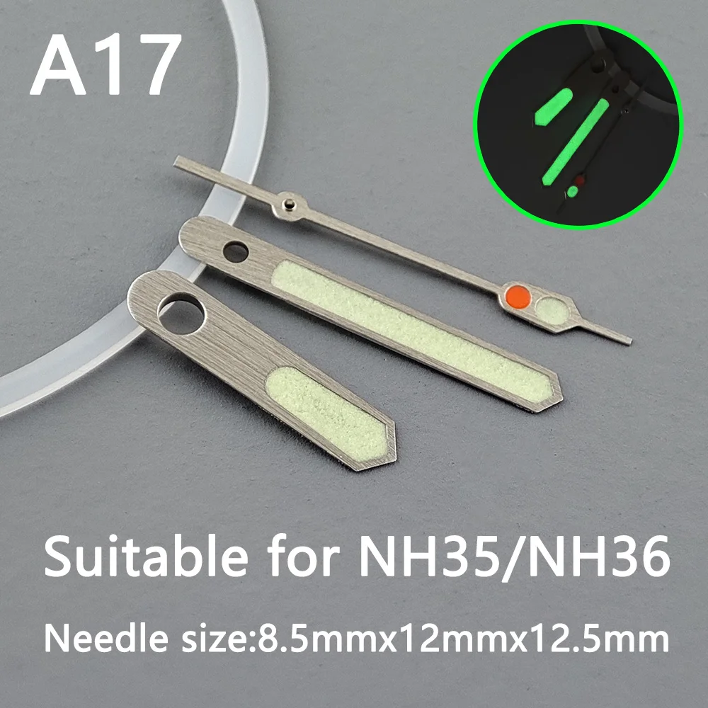 NH35 hands pointer Silver needle green luminous, Watch accessories,suitable for nh35 Second Hands nh36 movement A17
NH35 hands pointer Silver needle green luminous, Watch accessories,suitable for nh35 Second Hands nh36 movement A17
