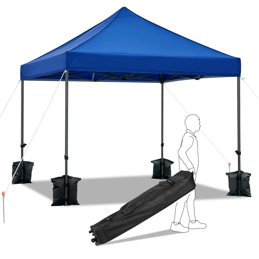 Adjustable 10' x 10' Commercial Pop-up Canopy with Wheeled Carry Bag, Blue
Adjustable 10' x 10' Commercial Pop-up Canopy with Wheeled Carry Bag, Blue
