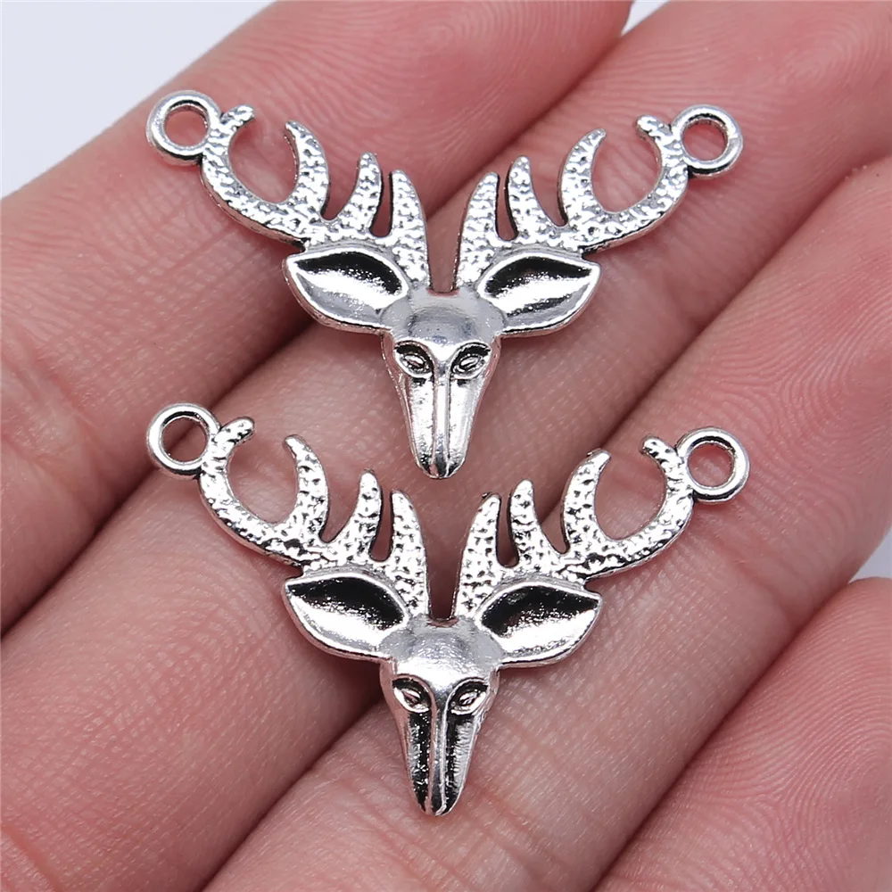 10pcs 33x24mm Antique Silver Color Deer Connector Charms For Jewelry Making B12032
10pcs 33x24mm Antique Silver Color Deer Connector Charms For Jewelry Making B12032